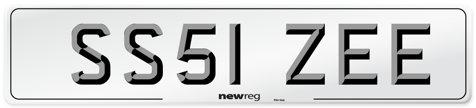 SS51 ZEE Number Plate from New Reg